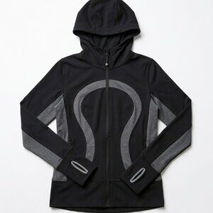 Lululemon Two-Tone Grey Zip Up Jacket | Hooded | Thumbholes | Size 6